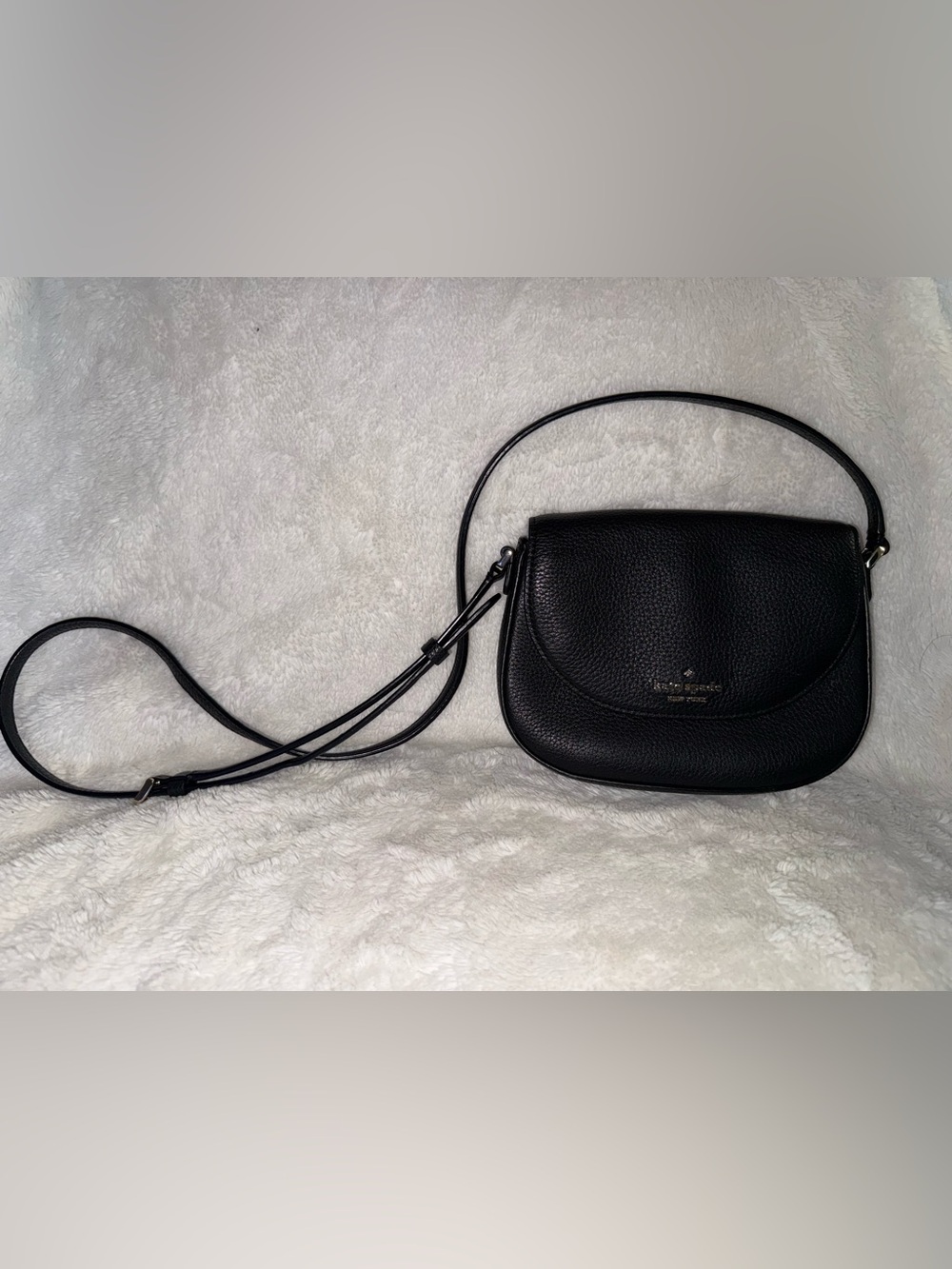 Black Leather Kate Spade Leila Mini Flap Crossbody Bag